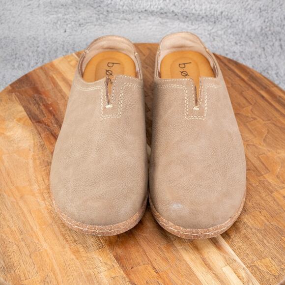 BORN Women's Seana Taupe Avola Distressed Clogs Size 9 - Picture 2 of 6